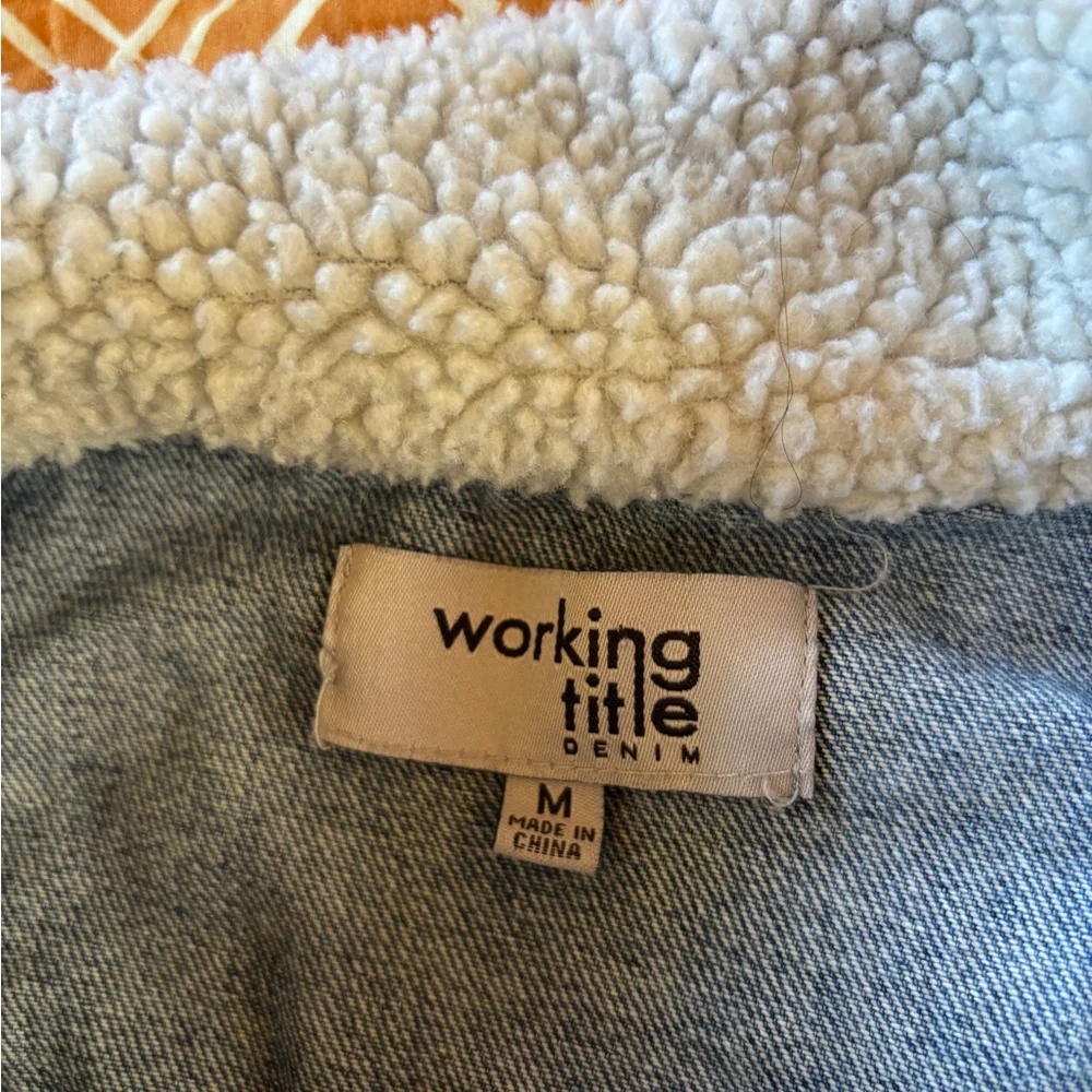 Blue Denim Jacket with Sherpa Collar Medium Working Title